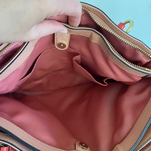 Like NEW coral and pink Coach handbag. MINT! - Picture 5 of 7